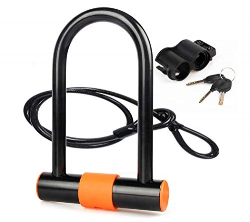 Bike Lock : AYANJINGBicycle U-lock motorcycle anti-theft lock mountain bike steel cable bar lock electric car lock