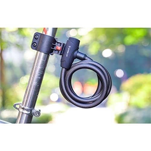 Bike Lock : AYKONG Portable Anti Theft Bike Lock 1.2m 1.5m 1.8m Anti Theft Bike Lock Steel Wire Safe Bicycle Lock quality MTB Road Bicycle Lock (Color : 180cm black)