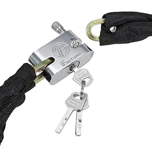 Bike Lock : AYKONG Portable Anti Theft Bike Lock 1.8m Metal Chain Lock Outdoor Motorbike Bicycle Scooter Padlock Cycling E-bike Lock