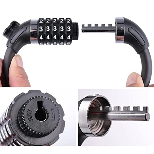 Bike Lock : AYKONG Portable Anti Theft Bike Lock Bike Locks 2021 Mountain Road Lock Code Bicycle Anti-theft Password Cable Steel Wire Parts