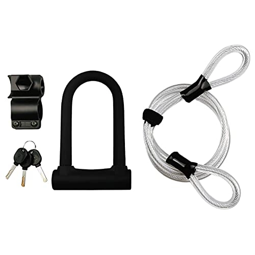 Bike Lock : AYKONG Portable Anti Theft Bike Lock Bike Locks Heavy Duty Security U Cable Lock With 1.2M Flex For Road Mountain Electric Folding
