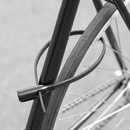 Bike Lock : AYKONG Portable Anti Theft Bike Lock Bike Locks Set Cable Lock Multi Stable Bicycle Helmet Password Cycling For Road Orange & Black (Color : Black)
