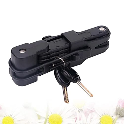 Bike Lock : AYKONG Portable Anti Theft Bike Lock Bike Locks Universal Folding Lock Steel Cable Anti-Theft Riding Tool For MTB Road (Black)