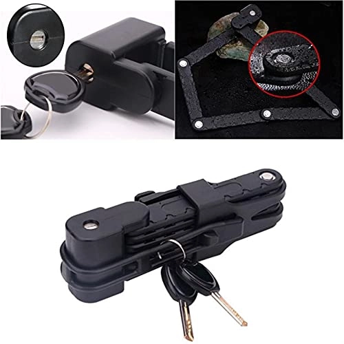 Bike Lock : AYKONG Portable Anti Theft Bike Lock Bike Locks Universal Folding Lock Steel Cable Anti-Theft Riding Tool For Road (Black)