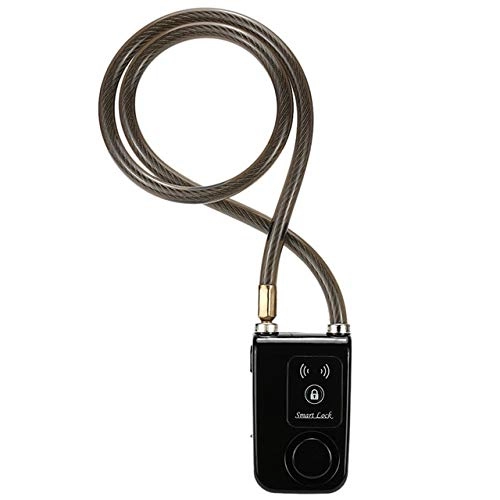 Bike Lock : AZIXCS Bicycle Lock Anti-lost Alarm Keyless Bike Motorcycle Gate Door Anti Theft Alarm Phone App Control Bluetooth Smart Lock 0.2 Black