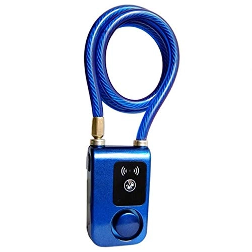 Bike Lock : AZIXCS Bicycle Lock Steel Chain Anti Theft Waterproof Phone App Remote Control Smart Alarm Bluetooth Lock Blue