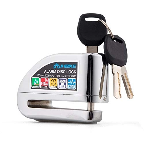 Bike Lock : AZIXCS Bike Alarm Disc Lock Anti-theft Security Alarm Electron Lock Waterproof For Motorcycle Motorbike Safety Bicycle White