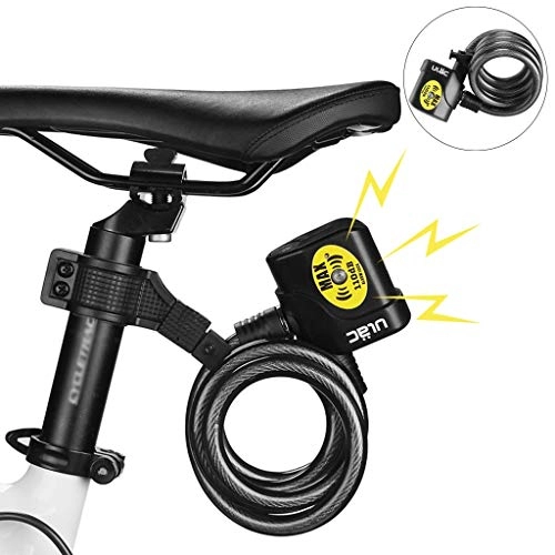 Bike Lock : AZIXCS Cycling Bike Bicycle Motorbike Cable Anti Theft Alarm Lock Security Key Security Alarm Locks Bike Accessories