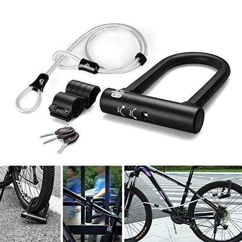 Bike Lock : AZIXCS Universal Anti-theft Bike Bicycle U-shape Lock Anti-hydraulic Shearing Anti-theft Lock Cycling Accessorie Security Lock Tools