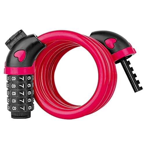 Bike Lock : AZPINGPAN 120cm Lengthened Self-rolling Bicycle Lock丨 PVC Leather Case Portable Anti-theft Mountain Bike Fixed Steel Cable Lock丨alloy Steel Lock 12mm Bold Combination Lock