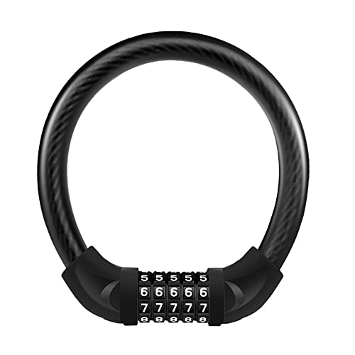Bike Lock : AZPINGPAN 18mm Bold Bicycle Lock丨portable 5-digit Combination Lock 180 Ring Steel Cable Lock丨anti-theft Alloy Lock Cylinder丨suitable for Bicycles, Heavy Motorcycles, Mountain Bikes