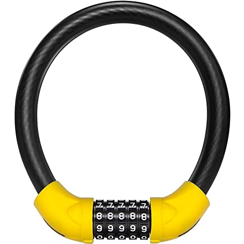 Bike Lock : AZPINGPAN 5-digit Combination Password Bicycle Lock丨Portable Ring-shaped Motorcycle Anti-theft Lock for Outdoor Riding丨Waterproof and Rust-proof Alloy Steel Cable Bicycle Accessories