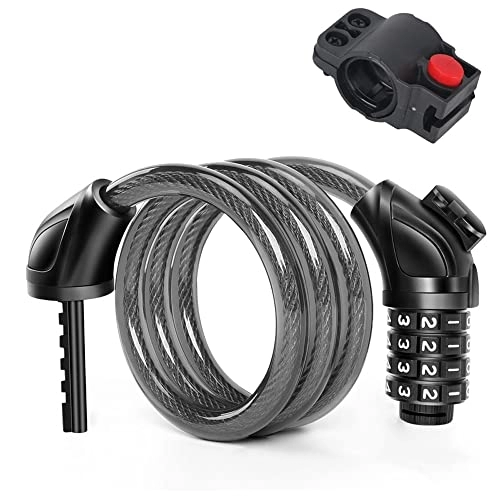 Bike Lock : AZPINGPAN Anti-theft Code Bike Lock Cable, High Security 5 Digit Resettable Combination Coiling Bike Cable Locks, Bicycle Cable Lock For Bicycle Outdoors, Bicycle Accessory