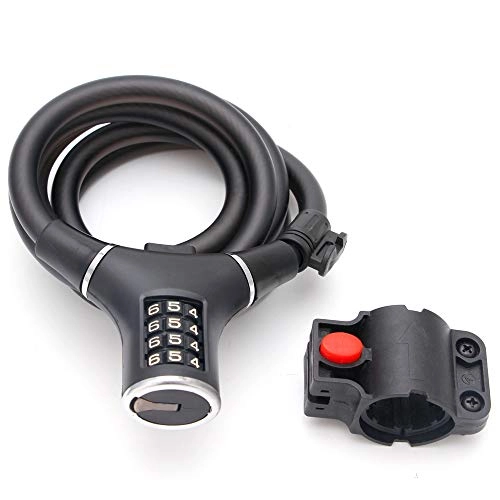 Bike Lock : BaiJaC ZIRUIGONG Bike Lock, Bicycle Cable lock 4 Digit Resettable Combination Cycle Lock Best for Bicycle Motorcycles Scooters Outdoors, 1.5 m
