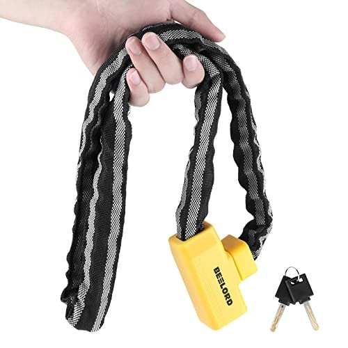 Bike Lock : BEELORD Bike Chain Locks Heavy Duty Anti Theft, Bicycle Lock with Key for Bike、Electric Bike、Scooter、Motorcycle and Some Doors. Key Large