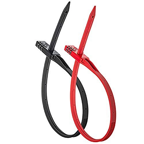 Bike Lock : Bell 7120736 QuickZip Zip-Tie Multi-Purpose Combo Lock 2 Pack Bike, Red / Black, One Size