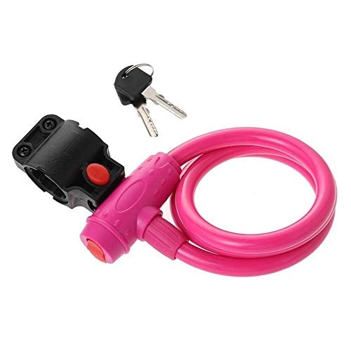 Bike Lock : Berhgjjsds Colorful Bicycle Lock, Bike Cable Locks ，Mountain Bike Padlock ， Pink Anti-Theft Chain Lock