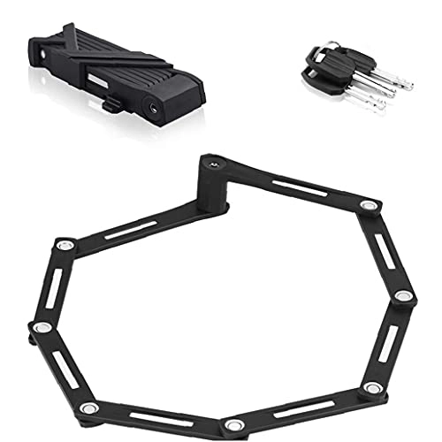 Bike Lock : Berrywho Folding Bike Lock Heavy Duty Bicycle High Security Chain Alloy Steel Anti Theft Cycling Locks Black
