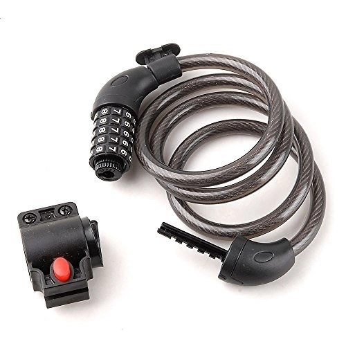 Bike Lock : BestYT 5 Digit Lock Bicycle w Cable Code 1200 x Combination Cycling Bike Security 12mm