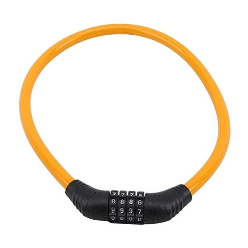 Bike Lock : Bicycle Accessories Bike Safety Lock 4 Digit Combination Password Cycling Security Bicycle Cable Steel Wire Chain Locks Bicycle Accessories (Color : Black) (Color : Pink) Xping (Color : Yellow)