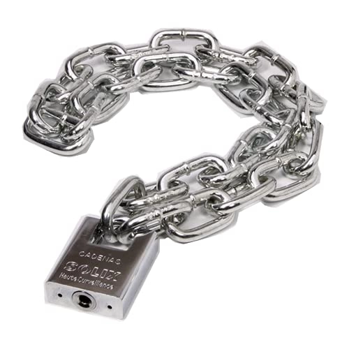 Bike Lock : Bicycle Anti-Theft Chain Lock, Extended Chain Lock, Motorcycle Iron Chain@2m Chain + Anti-Cut Lock [6mm