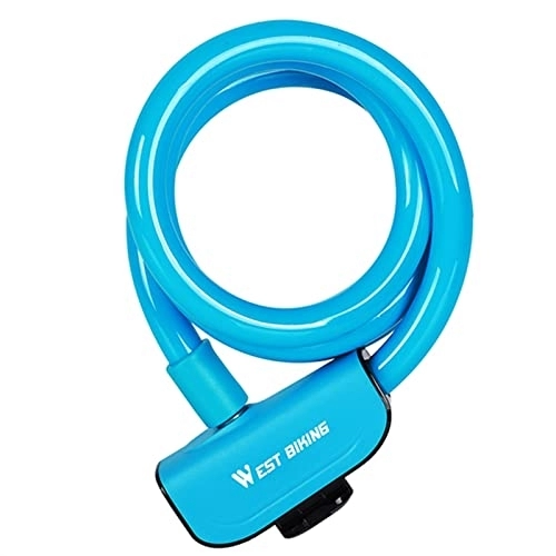 Bike Lock : Bicycle Cable Lock Outdoor Cycling Anti-Theft Lock with Keys Steel Wire Security Bike Accessories 1.2M Bicycle Lock (Color : Blue)