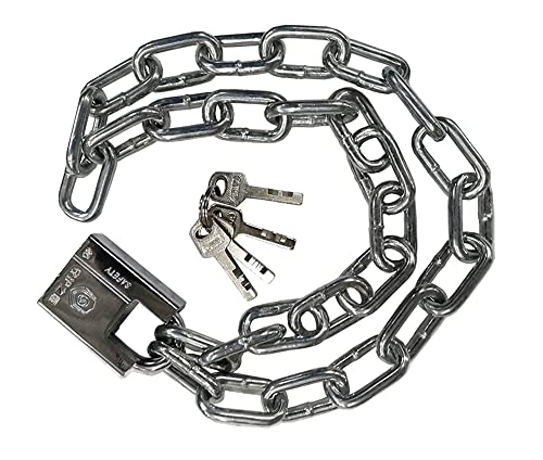 Bike Lock : Bicycle Chain Lock, Chain Length 800mm with Anti-Shear Lock, Suitable for Chain Safety Locks Such as Bicycles, mopeds, Scooters, Motorcycles and Glass Doors (6mm)