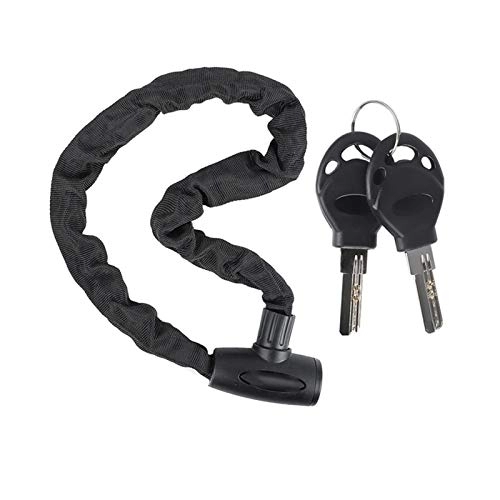 Bike Lock : Bicycle Lock Anti-Theft Bike Chain Lock With 2 Keys 60 90 120cm Long For MT-B Road Safety Reinforced Cycling Iron Chain F12.18 (Color : 0.6M)