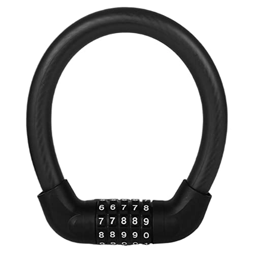 Bike Lock : Bicycle Lock Anti-Theft Bold Wire Anti-Shear Five-Digit Password Cycling Equipment Portable Universal Bike Accessories (Color : Mini Black)