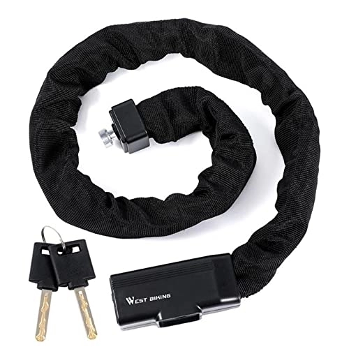 Bike Lock : Bicycle Lock Anti-Theft Safety MTB Road Bike Chain Lock with 2 Key Steel Scooter Electric E-Bike Cycling Accessories