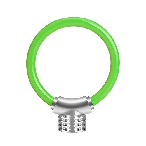 Bike Lock : Bicycle Lock, Bicycle Anti-Theft Reflective Cable Lock, roll Type Safety Key Cable Lock, zinc Alloy Safety Equipment-Green