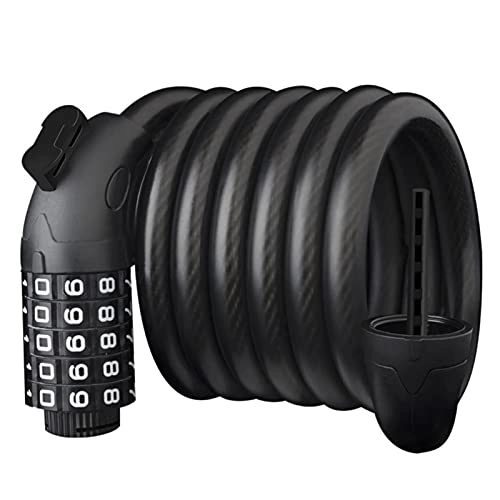 Bike Lock : Bicycle Lock Bicycle Lock Code Key Anti Theft Bike Password Cycling Combination Metal Light Weight Security Lock For Scooter Cycling Bike (Color : Black)