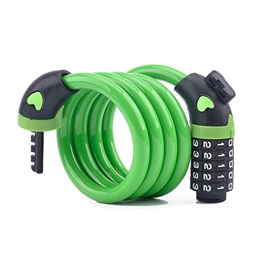 Bike Lock : Bicycle lock cable, self-coiling cable bicycle lock, high security 5-position combination bicycle lock and fixing bracket for road, mountain and children's bicycles, motorcycles, scooters, ladders, gr