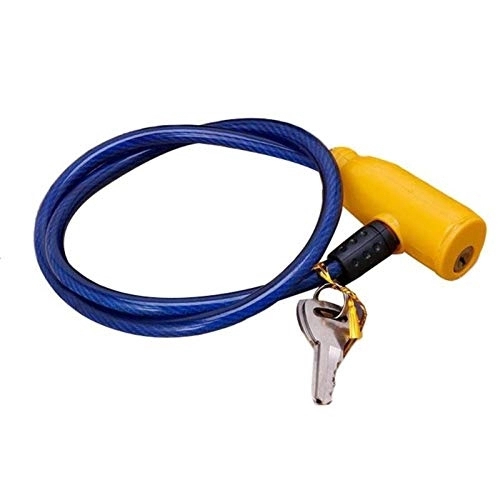 Bike Lock : Bicycle Lock Chain Anti-Theft Security Bikes Steel Wire Cable with 2 Keys Bike Lock (Color : Blue)