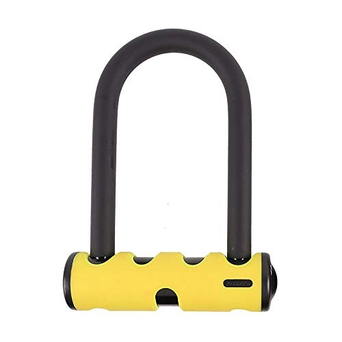 Bike Lock : Bicycle Lock Electric Car Lock Security Anti-theft Lock Double Open U-lock Motorcycle Lock Road Bike Lock Anti-theft Lock Core U-Locks (Color : Yellow, Size : One size)