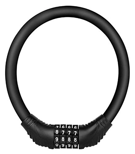 Bike Lock : Bicycle Lock Mini Zinc Alloy Anti Theft Security Cycling Code Ring Universal Cable Motorcycle Portable Four-digit Password Bike Locks with Keys (Color : Black)