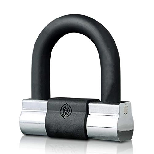 Bike Lock : Bicycle lock Mountain bike lock Portable bicycle lock Anti-theft lock U-lock Motorcycle lock Suitable for outdoor bicycles, motorcycles 104mmx115mm (Color : Black)