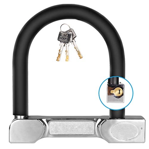 Bike Lock : Bicycle lock Mountain bike lock Portable bicycle lock Anti-theft lock U-lock Motorcycle lock Suitable for outdoor bicycles, motorcycles 21cmx2.1cm (Size : 21cmx2.1cm)