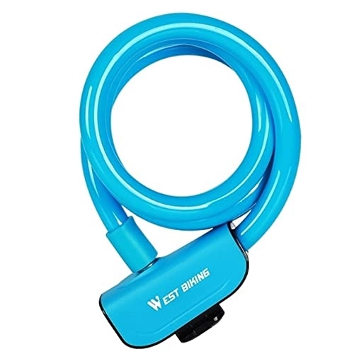 Bike Lock : Bicycle Lock MTB Road Cycling Portable Safety Anti-Theft Cable Lock for Electric Motorcycle Scooter Bike Accessories (Color : Blue)