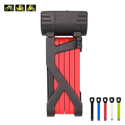 Bike Lock : Bicycle Lock Portable Anti-Theft Lock - Joint Lock - Folding Lock - Bicycle Lock - Bicycle Accessories - Mounting Lock (Color : Red)