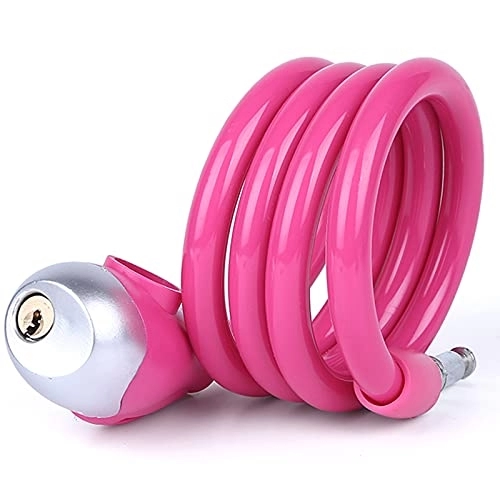 Bike Lock : Bicycle Ring Cable Lock 115cm(45.3in) Portable Lengthen Outdoor Cycling Anti-Shear Lock Safe Anti-Theft Moto Bicycle Steel Wire Chains Lock, Pink