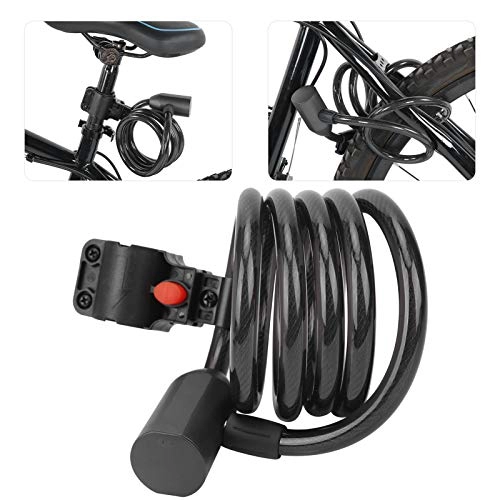 Bike Lock : Bicycle Security Cable, Steel Rope Fingerprint Lock, USB Charging for Anti-theft Locked Motorcycle Bicycles