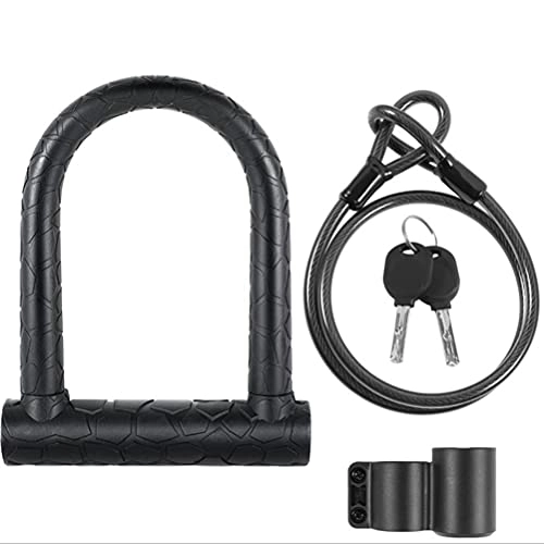 Bike Lock : Bicycle U Lock Heavy Duty Combination Bike U Lock Shackle with Security Cable and Sturdy Mounting Bracket Key Anti Theft Bicycle Secure Locks