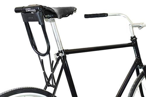 Bike Lock : Bicycle U-Lock Holster for Kryptonite Bike Lock - Black Leather