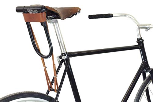 Bike Lock : Bicycle U-Lock Holster for Kryptonite Bike Lock - Tan Leather