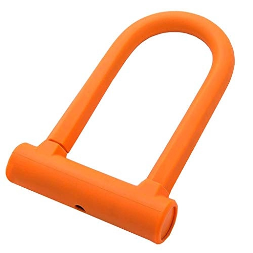 Bike Lock : Bicycle U-Lock Lightweight Portable Steel Safety Bicycle Lock With 2 Keys For Bicycle Scooter (Color : Orange)