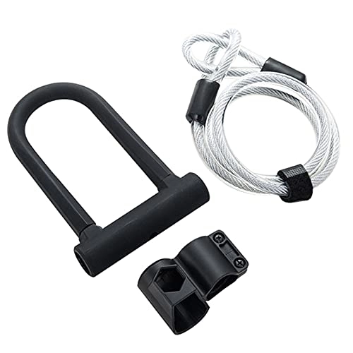 Bike Lock : Bicycle U Lock Steel Anti-Theft Road Bike Cable U-Lock Set Cycling Locks With 1.2m cable