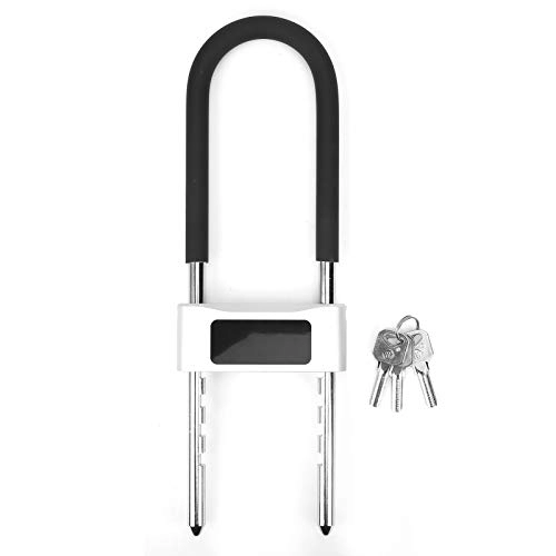Bike Lock : Bicycle U‑Type Fingerprint Lock Anti‑Theft Smart Lock Zinc Alloy U-Shaped Lock for Bike Motorcycle, Locks and Accessories