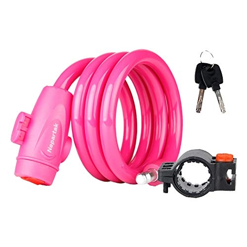 Bike Lock : Bike Bicycle Lock Anti Theft Plastic Wire Cable Locks Safety Bike Accessory(Pink) Wire Cable Locks Bike Wire Cable Lock