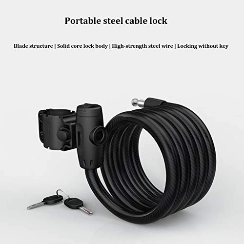 Bike Lock : Bike Cable Lock with 2 Keys High Security Anti-Theft Bicycle Padlock for Bicycles, Motorcycles